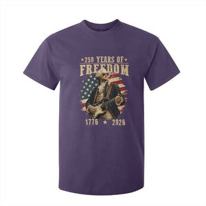 250 Years of Freedom George Washington Rock Star T Shirt For Kid Funny Electric Guitar Player Vintage American Flag 1776 to 2026 Semiquincentennial TS02 Purple Print Your Wear