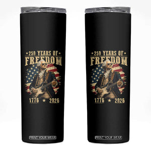 250 Years of Freedom George Washington Rock Star Skinny Tumbler Funny Electric Guitar Player Vintage American Flag 1776 to 2026 Semiquincentennial