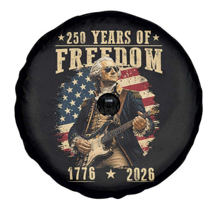 250 Years of Freedom George Washington Rock Star Spare Tire Cover Funny Electric Guitar Player Vintage American Flag 1776 to 2026 Semiquincentennial