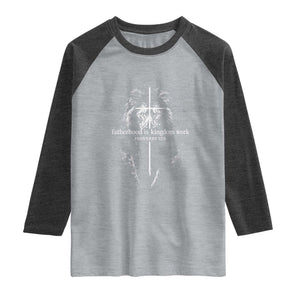 Christian Dad Lion of Judah Cross Spiritual Warrior Raglan Shirt Fatherhood Is Kingdom Work Proverbs 22:6 Religious Fathers Day