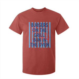 Patriotic 4th of July Pregnancy Announcement Preppy Style T Shirt For Kid Burgers On The Grill Bun In The Oven Summer BBQ