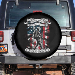 American Veteran Spare Tire Cover I Walked The Walked So You Could Talk The Talk American Flag TS02 No hole Black Print Your Wear