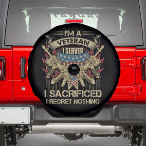 American Veteran Spare Tire Cover Patriot I Served I Sacrificed I Regret Nothing I'm A Veteran TS02 Black Print Your Wear