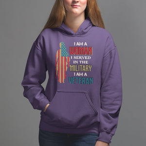Female Veteran Hoodie I Am A Woman I Served In The Military I Am Veteran TS02 Purple Printyourwear