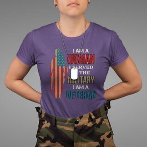 Female Veteran T Shirt I Am A Woman I Served In The Military I Am Veteran TS02 Purple Printyourwear
