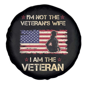 Female Veteran Spare Tire Cover I'm Not The Veteran's Wife I Am The Veteran American Flag TS02 Print Your Wear