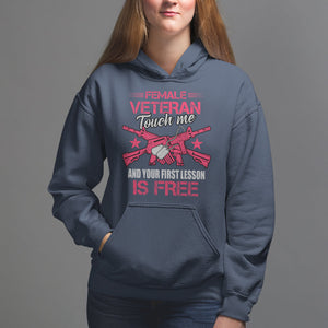 Female Veteran Hoodie Touch Me And Your First Lesson Is Free Strong Women Dog Tags TS02 Navy Printyourwear