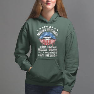 Female Veteran Hoodie I Don't Have An Inside Voice Just A Mouth With No Filter Women Lips TS02 Dark Forest Green Printyourwear