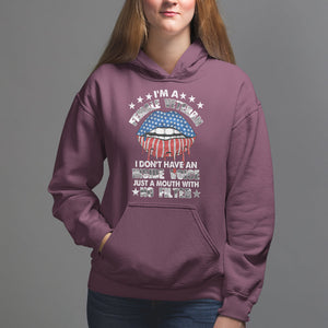 Female Veteran Hoodie I Don't Have An Inside Voice Just A Mouth With No Filter Women Lips TS02 Maroon Printyourwear