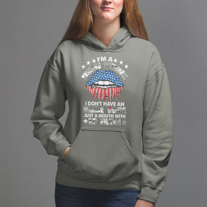 Female Veteran Hoodie I Don't Have An Inside Voice Just A Mouth With No Filter Women Lips TS02 Military Green Printyourwear