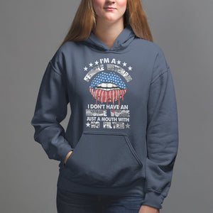 Female Veteran Hoodie I Don't Have An Inside Voice Just A Mouth With No Filter Women Lips TS02 Navy Printyourwear