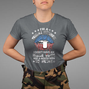 Female Veteran T Shirt I Don't Have An Inside Voice Just A Mouth With No Filter Women Lips TS02 Dark Heather Printyourwear