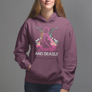 Female Veteran Hoodie Beautiful And Deadly Proud American Women Soldier TS02 Maroon Printyourwear