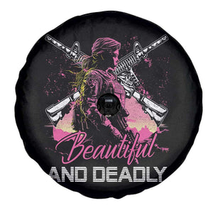 Female Veteran Spare Tire Cover Beautiful And Deadly Proud American Women Soldier TS02 Print Your Wear
