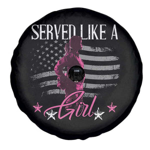Female Veteran Spare Tire Cover Served Like A Girl American Flag US Pride TS02 Print Your Wear