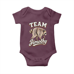 Team Jimothy Funny Viral Seattle Raccoon Legend Baby Onesie Trash Panda Meme Vintage Sports Style Graphic TS02 Maroon Print Your Wear