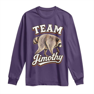 Team Jimothy Funny Viral Seattle Raccoon Legend Long Sleeve Shirt Trash Panda Meme Vintage Sports Style Graphic TS02 Purple Print Your Wear
