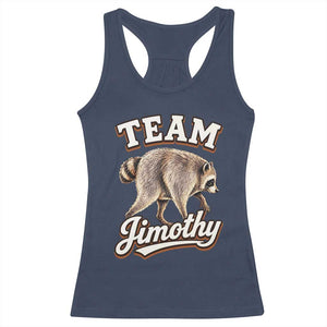 Team Jimothy Funny Viral Seattle Raccoon Legend Racerback Tank Top Trash Panda Meme Vintage Sports Style Graphic TS02 Navy Print Your Wear
