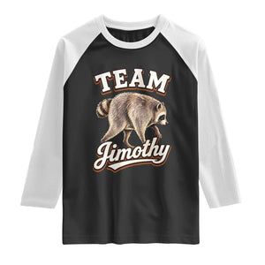Team Jimothy Funny Viral Seattle Raccoon Legend Raglan Shirt Trash Panda Meme Vintage Sports Style Graphic TS02 Black White Print Your Wear