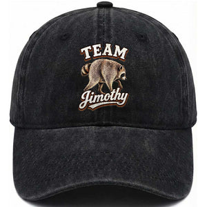 Team Jimothy Funny Viral Seattle Raccoon Legend Washed Cotton Baseball Cap Trash Panda Meme Vintage Sports Style Graphic TS02 Print Your Wear
