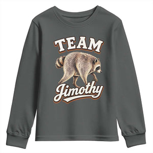 Team Jimothy Funny Viral Seattle Raccoon Legend Youth Sweatshirt Trash Panda Meme Vintage Sports Style Graphic TS02 Dark Heather Print Your Wear
