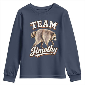 Team Jimothy Funny Viral Seattle Raccoon Legend Youth Sweatshirt Trash Panda Meme Vintage Sports Style Graphic TS02 Navy Print Your Wear