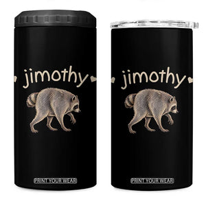 Cute Jimothy the Raccoon Heart Graphic 4 in 1 Can Cooler Tumbler Viral Seattle Trash Panda Meme TS02 One Size: 16 oz Black Print Your Wear