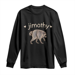 Cute Jimothy the Raccoon Heart Graphic Long Sleeve Shirt Viral Seattle Trash Panda Meme TS02 Black Print Your Wear
