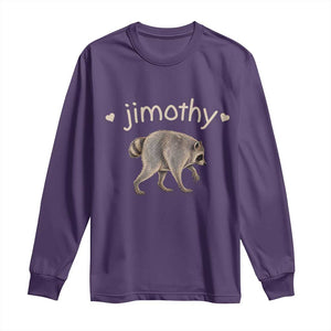 Cute Jimothy the Raccoon Heart Graphic Long Sleeve Shirt Viral Seattle Trash Panda Meme TS02 Purple Print Your Wear