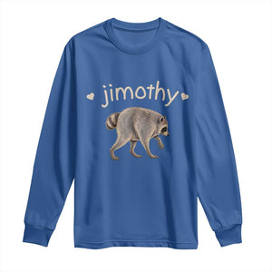 Cute Jimothy the Raccoon Heart Graphic Long Sleeve Shirt Viral Seattle Trash Panda Meme TS02 Royal Blue Print Your Wear
