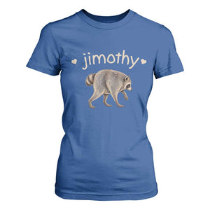 Cute Jimothy the Raccoon Heart Graphic T Shirt For Women Viral Seattle Trash Panda Meme TS02 Royal Blue Print Your Wear