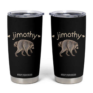 Cute Jimothy the Raccoon Heart Graphic Tumbler Cup Viral Seattle Trash Panda Meme TS02 Black Print Your Wear