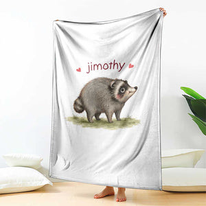 Cute Watercolor Viral Jimothy the Raccoon Throw Blanket Viral Seattle Trash Panda Meme TS02 Print Your Wear