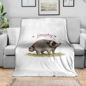 Cute Watercolor Viral Jimothy the Raccoon Throw Blanket Viral Seattle Trash Panda Meme TS02 Print Your Wear