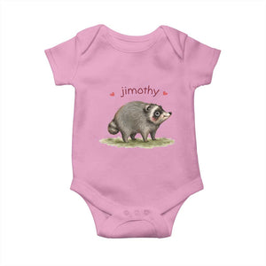 Cute Watercolor Viral Jimothy the Raccoon Baby Onesie Viral Seattle Trash Panda Meme TS02 Light Pink Print Your Wear