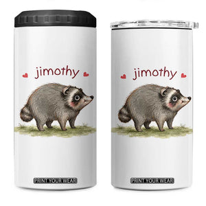 Cute Watercolor Viral Jimothy the Raccoon 4 in 1 Can Cooler Tumbler Viral Seattle Trash Panda Meme TS02 One Size: 16 oz White Print Your Wear