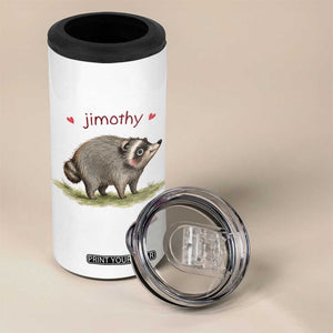 Cute Watercolor Viral Jimothy the Raccoon 4 in 1 Can Cooler Tumbler Viral Seattle Trash Panda Meme TS02 Print Your Wear