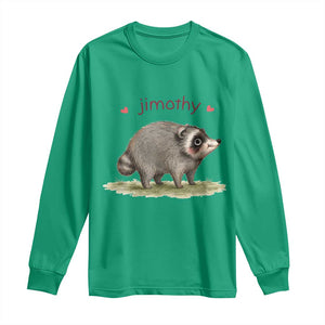 Cute Watercolor Viral Jimothy the Raccoon Long Sleeve Shirt Viral Seattle Trash Panda Meme TS02 Irish Green Print Your Wear