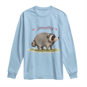 Cute Watercolor Viral Jimothy the Raccoon Long Sleeve Shirt Viral Seattle Trash Panda Meme TS02 Light Blue Print Your Wear