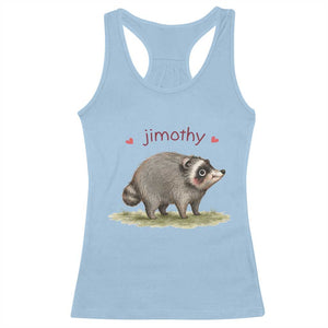 Cute Watercolor Viral Jimothy the Raccoon Racerback Tank Top Viral Seattle Trash Panda Meme TS02 Light Blue Print Your Wear