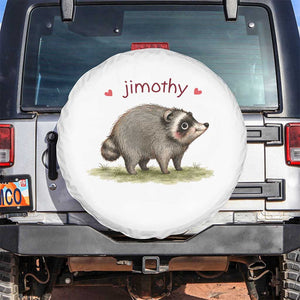 Cute Watercolor Viral Jimothy the Raccoon Spare Tire Cover Viral Seattle Trash Panda Meme TS02 No hole White Print Your Wear