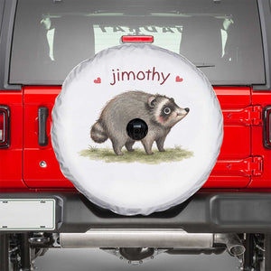 Cute Watercolor Viral Jimothy the Raccoon Spare Tire Cover Viral Seattle Trash Panda Meme TS02 White Print Your Wear