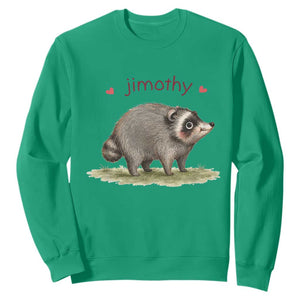 Cute Watercolor Viral Jimothy the Raccoon Sweatshirt Viral Seattle Trash Panda Meme TS02 Irish Green Print Your Wear