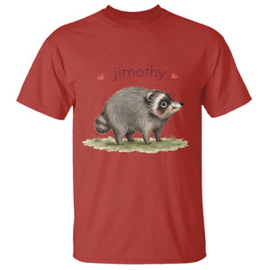 Cute Watercolor Viral Jimothy the Raccoon T Shirt Viral Seattle Trash Panda Meme TS02 Red Print Your Wear