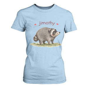 Cute Watercolor Viral Jimothy the Raccoon T Shirt For Women Viral Seattle Trash Panda Meme TS02 Light Blue Print Your Wear