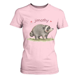 Cute Watercolor Viral Jimothy the Raccoon T Shirt For Women Viral Seattle Trash Panda Meme TS02 Light Pink Print Your Wear