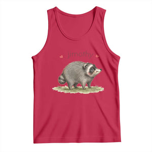 Cute Watercolor Viral Jimothy the Raccoon Tank Top Viral Seattle Trash Panda Meme TS02 Red Print Your Wear