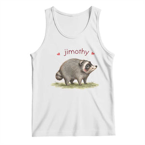 Cute Watercolor Viral Jimothy the Raccoon Tank Top Viral Seattle Trash Panda Meme TS02 White Print Your Wear