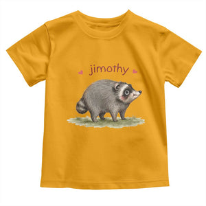 Cute Watercolor Viral Jimothy the Raccoon Toddler T Shirt Viral Seattle Trash Panda Meme TS02 Gold Print Your Wear