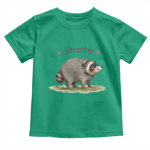 Cute Watercolor Viral Jimothy the Raccoon Toddler T Shirt Viral Seattle Trash Panda Meme TS02 Irish Green Print Your Wear